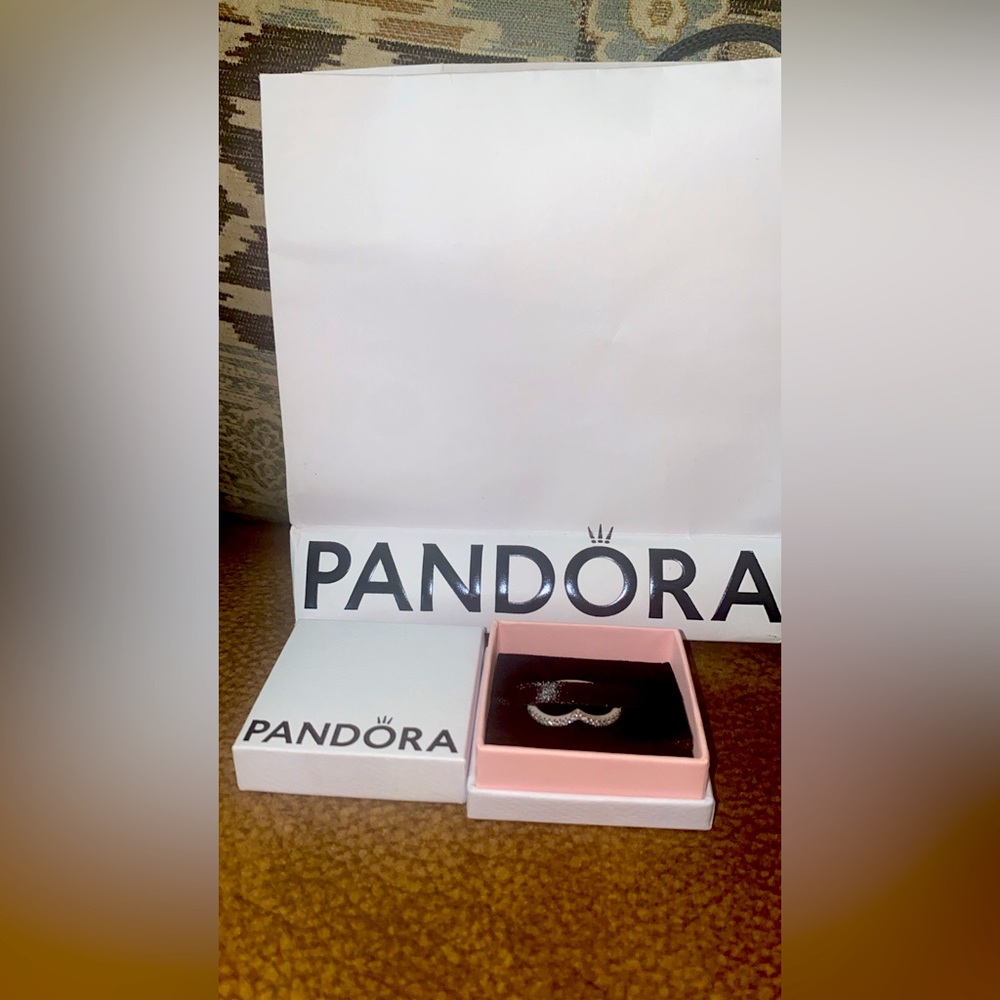 Pandora Sparkling Wishbone Ring size 54 new